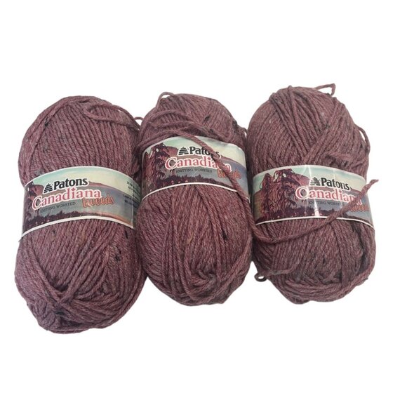 Patons Canadiana Tweed Yarn 3 Skeins Knitting Worsted 100% Acrylic Color 6204 - Picture 1 of 5